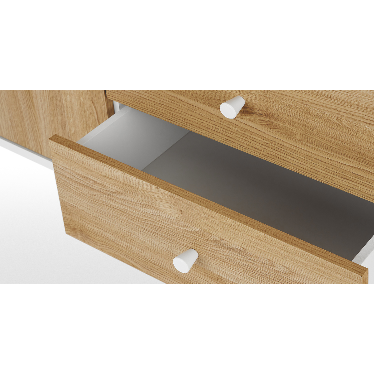 MADE Essentials Larsen Large Sideboard, Oak Effect & White – image 6