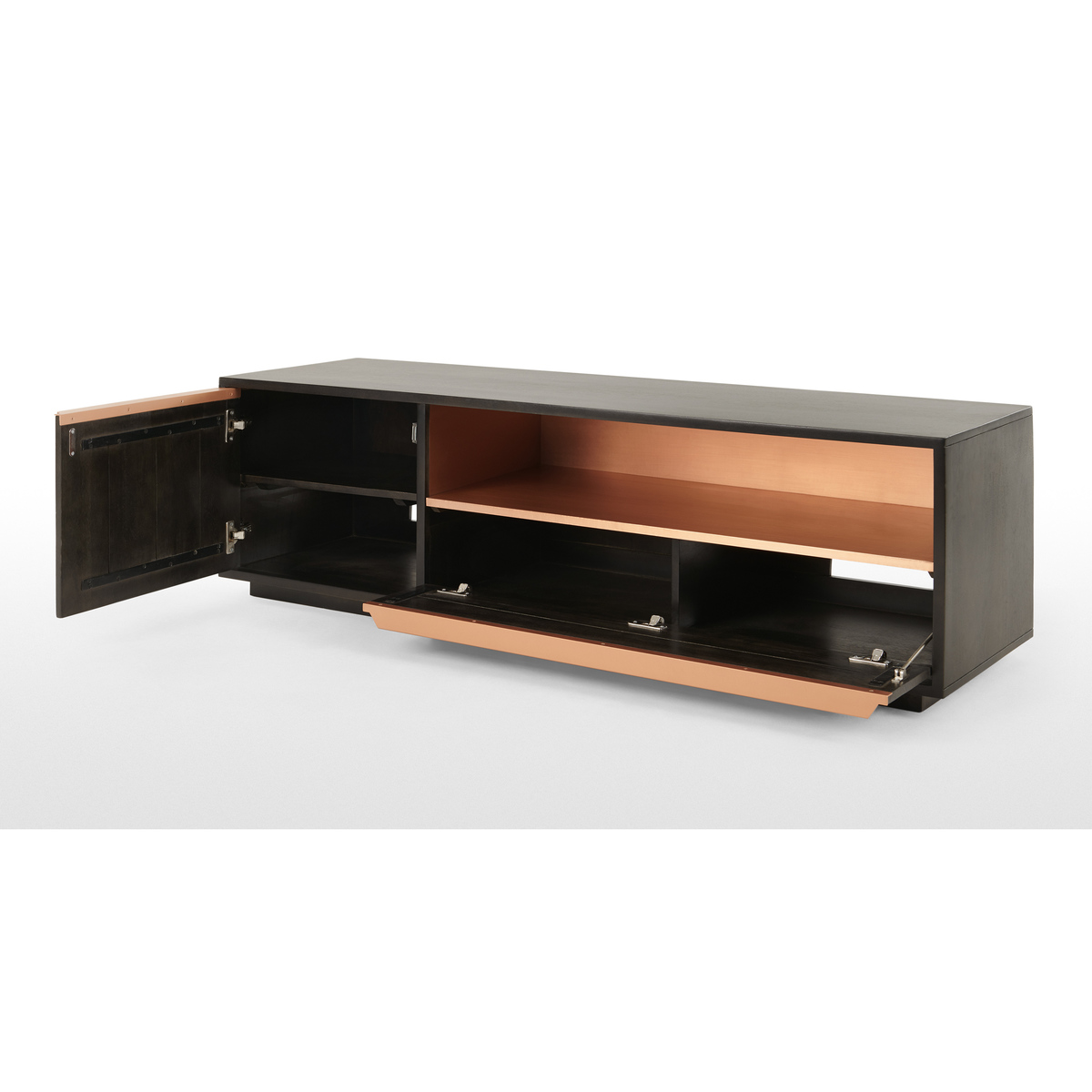 Anderson TV Stand, Mocha Mango Wood and Copper – image 5