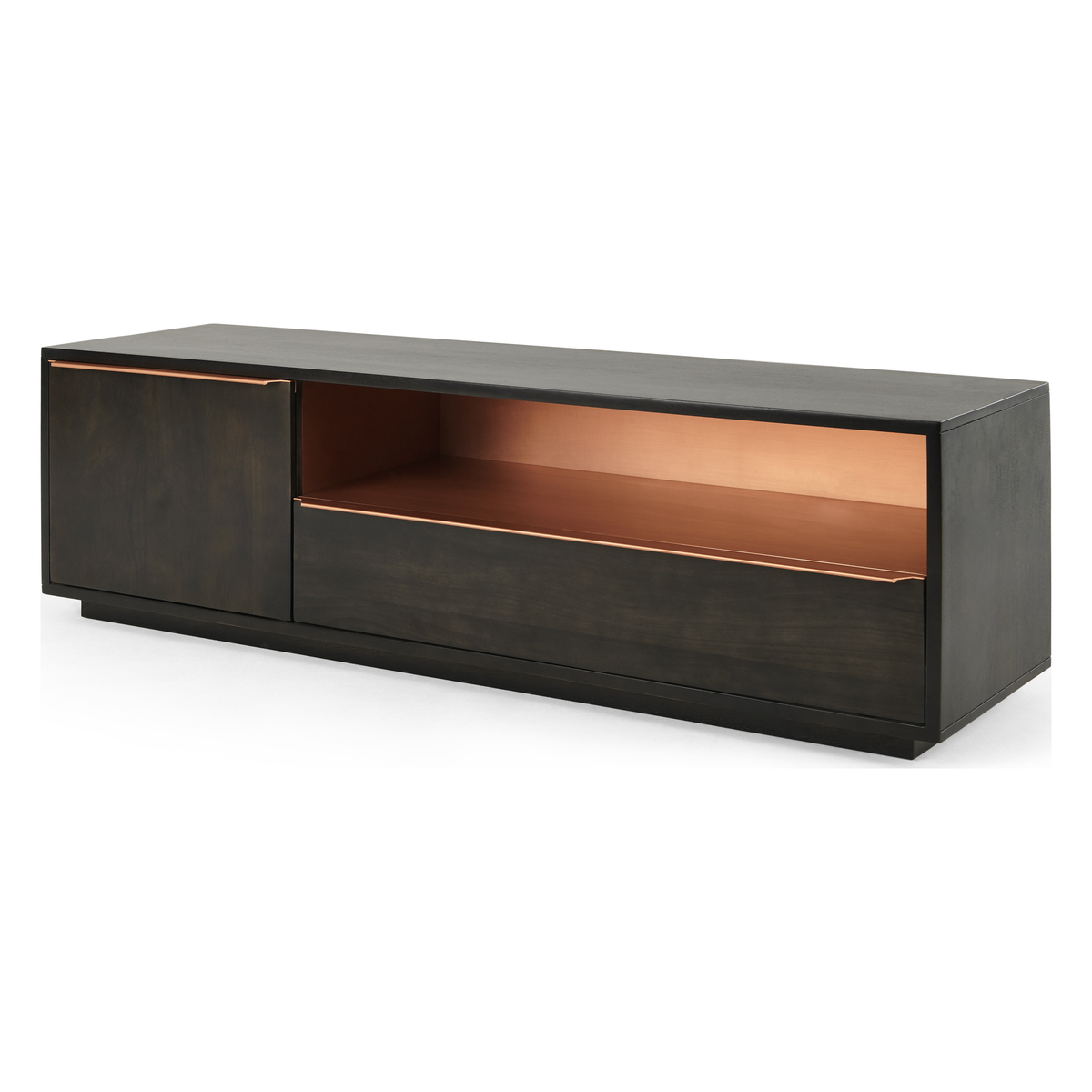 Anderson TV Stand, Mocha Mango Wood and Copper – image 2