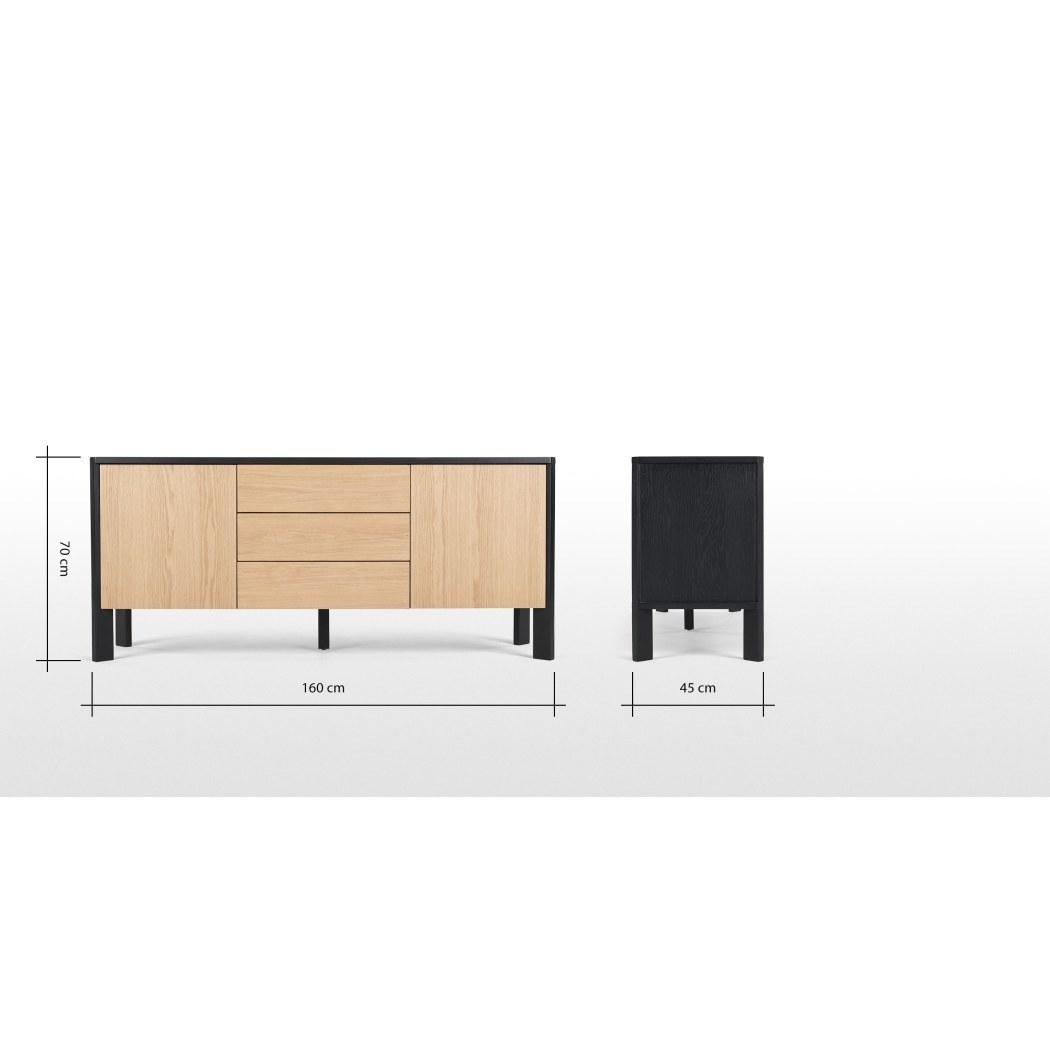 Brook Sideboard, Oak and Black – image 4