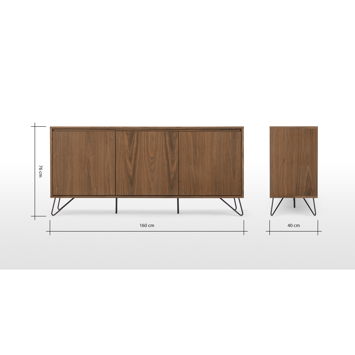 Cerian Sideboard, Walnut and Black – image 9