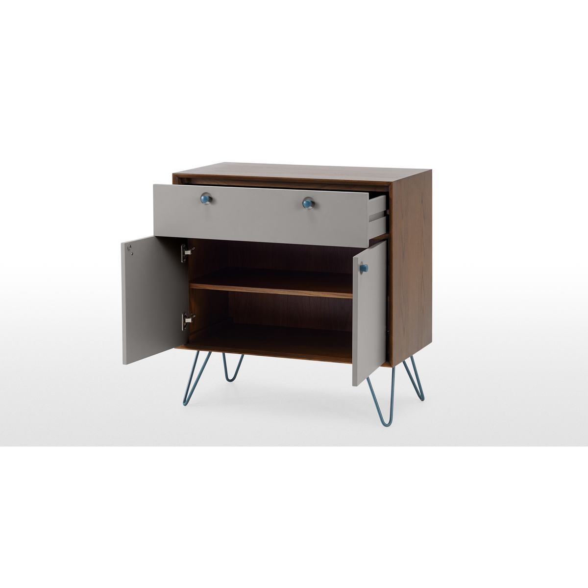 Dotty Compact Sideboard, Dark Stain and Grey – image 5