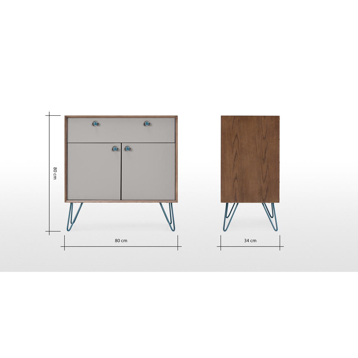 Dotty Compact Sideboard, Dark Stain and Grey – image 8