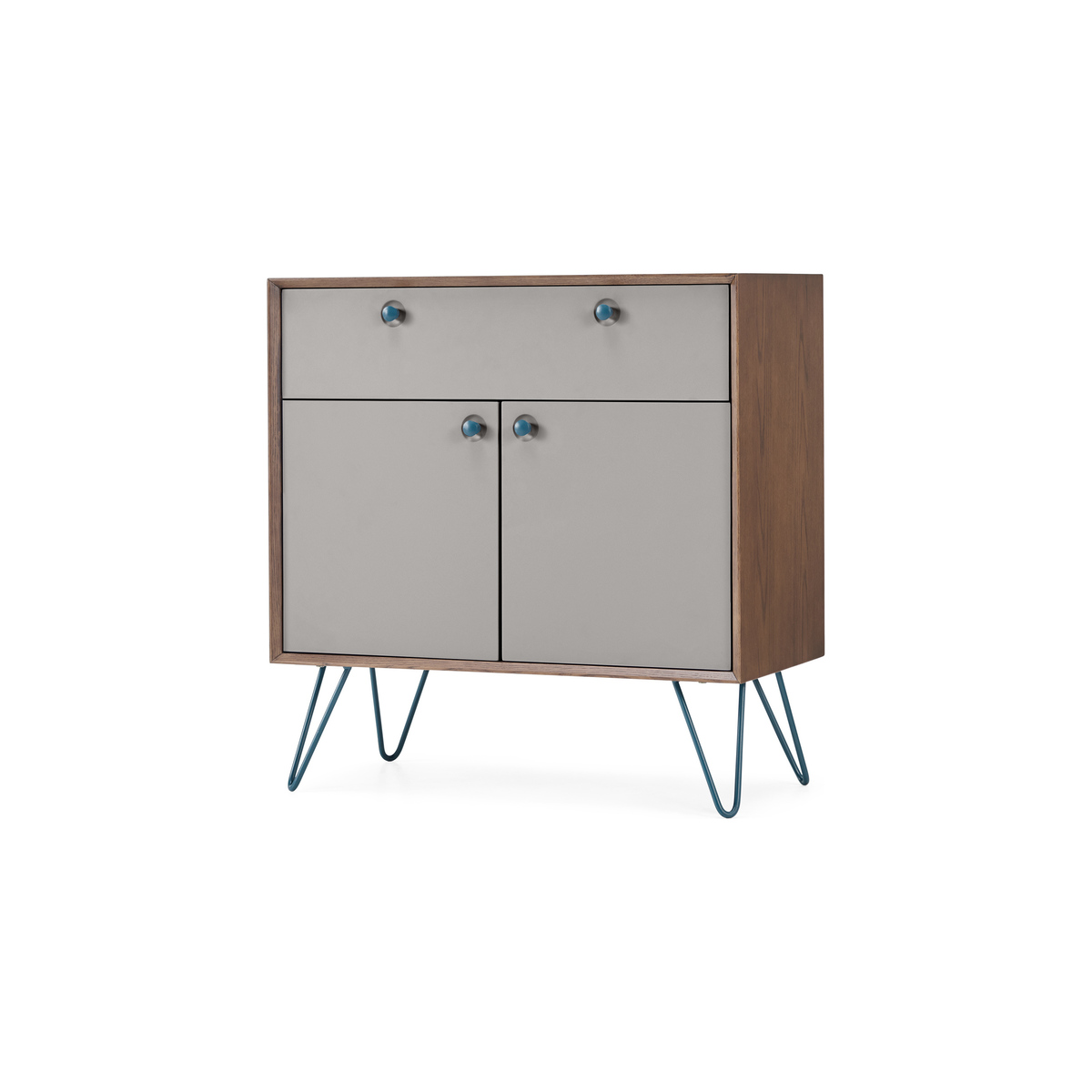 Dotty Compact Sideboard, Dark Stain and Grey – image 2