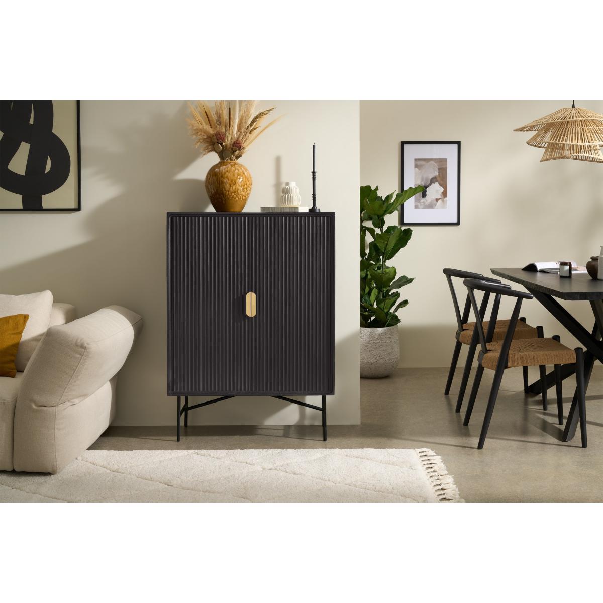 Haines Highboard, Charcoal Black Mango Wood – image 4