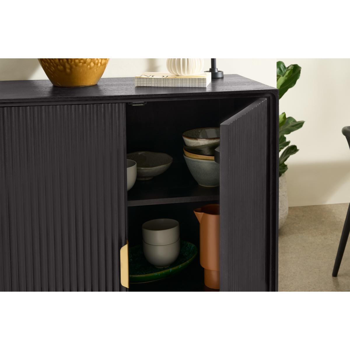 Haines Highboard, Charcoal Black Mango Wood – image 5