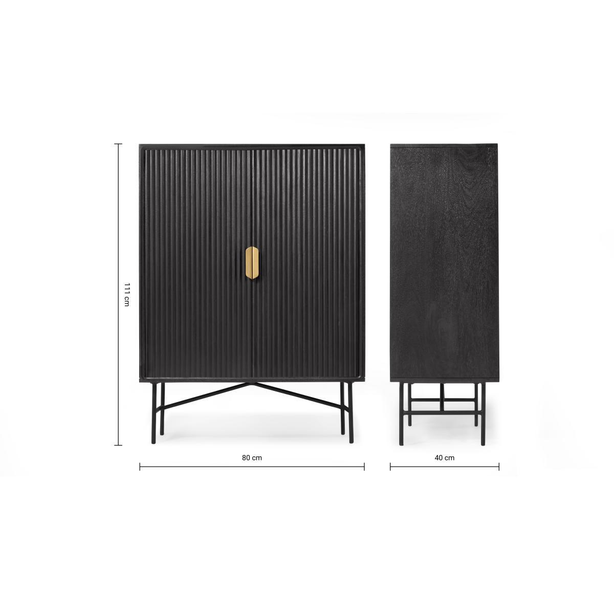 Haines Highboard, Charcoal Black Mango Wood – image 10