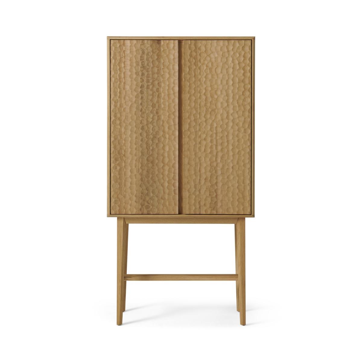 Abbon Tall Storage Cabinet, Textured Oak – image 2