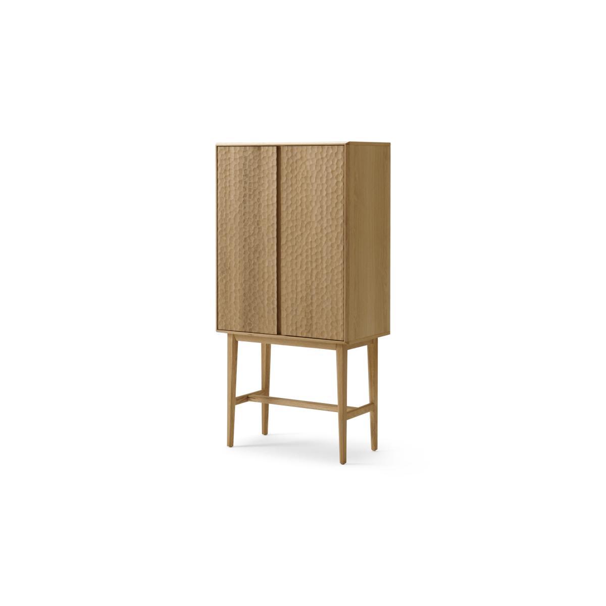 Abbon Tall Storage Cabinet, Textured Oak – image 3