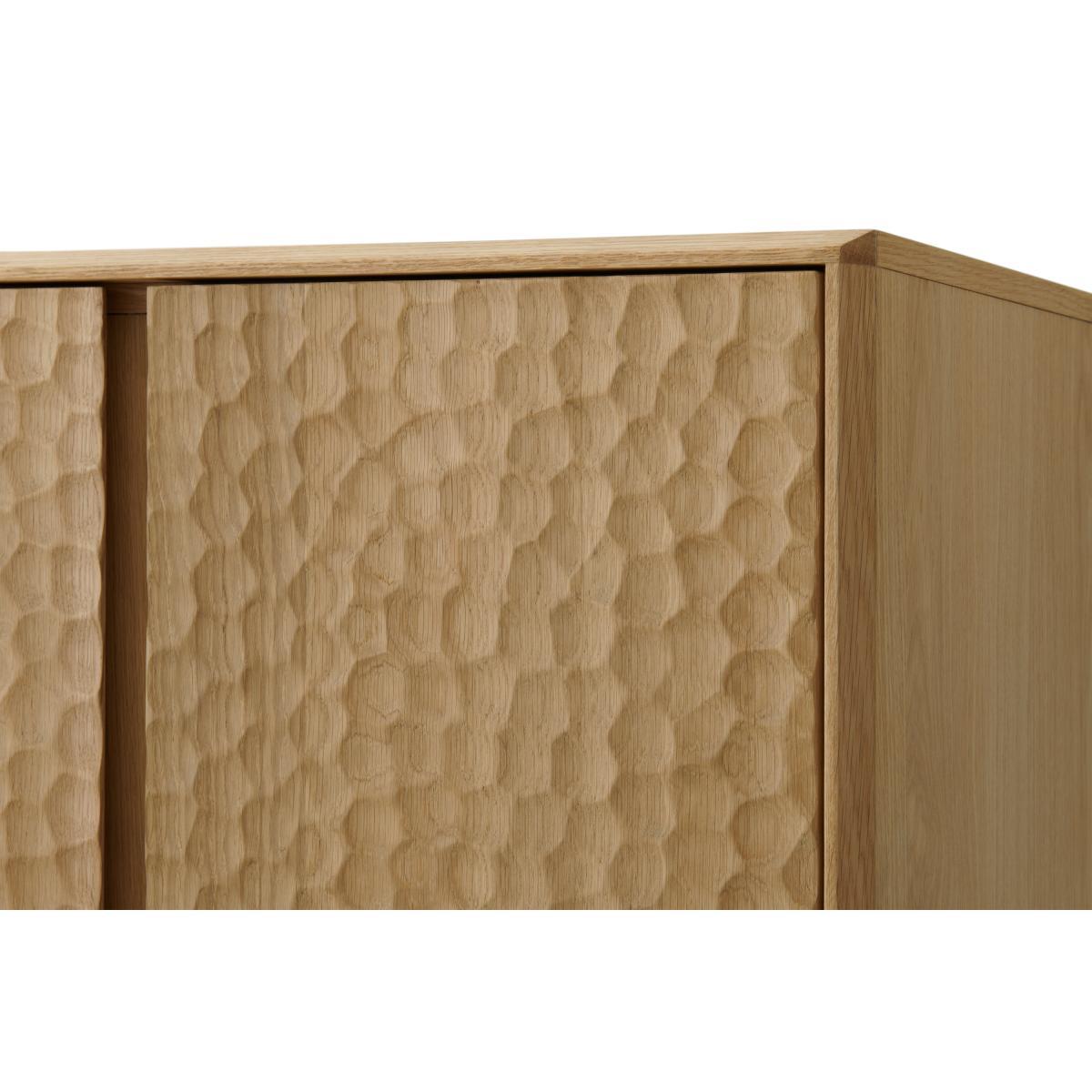 Abbon Tall Storage Cabinet, Textured Oak – image 4