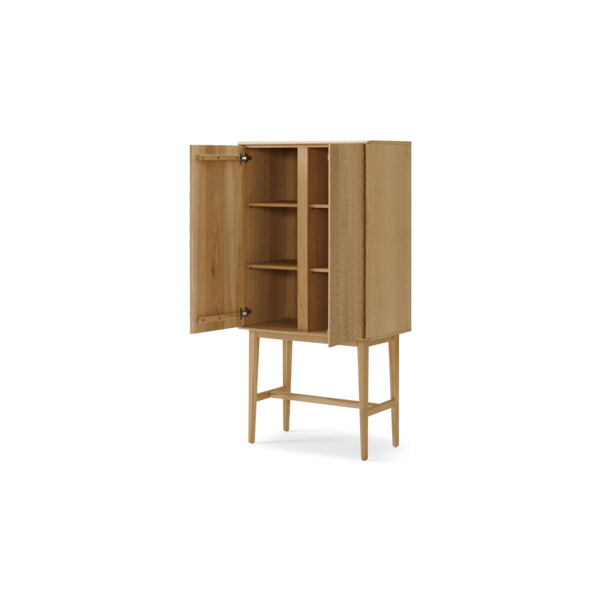 Abbon Tall Storage Cabinet, Textured Oak – image 5