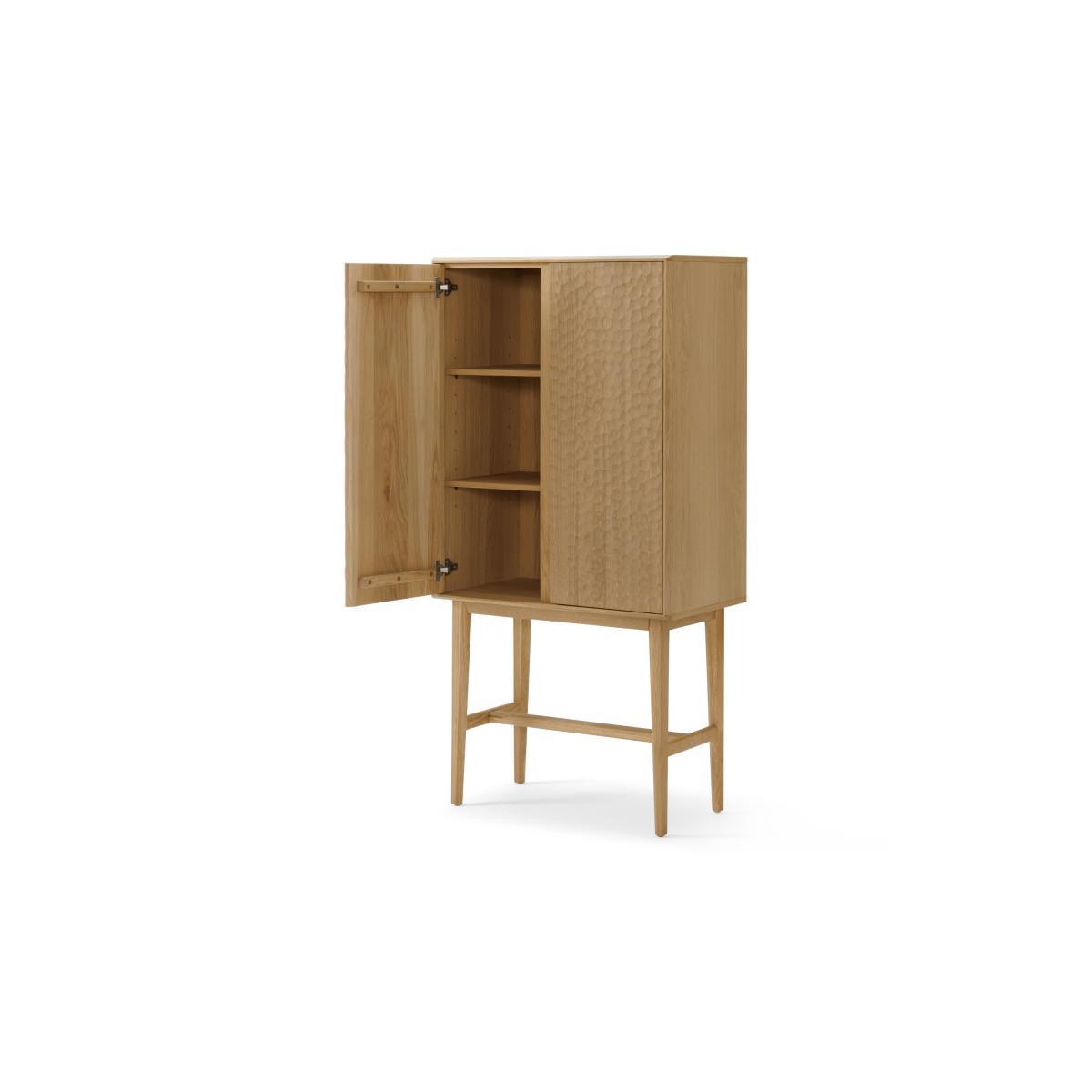 Abbon Tall Storage Cabinet, Textured Oak – image 6