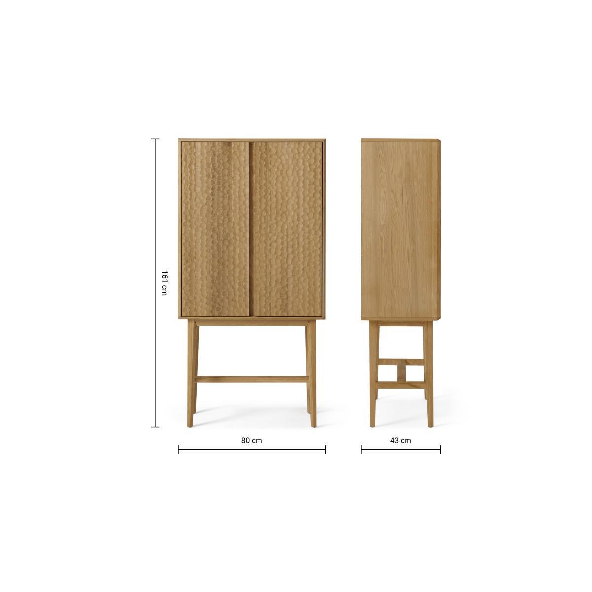 Abbon Tall Storage Cabinet, Textured Oak – image 9
