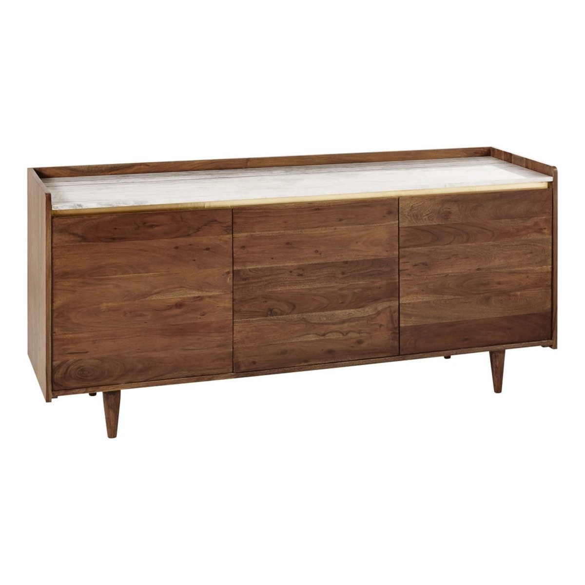 CAPPUCCINO - White Marble and Solid Acacia 3-Door Sideboard – image 2