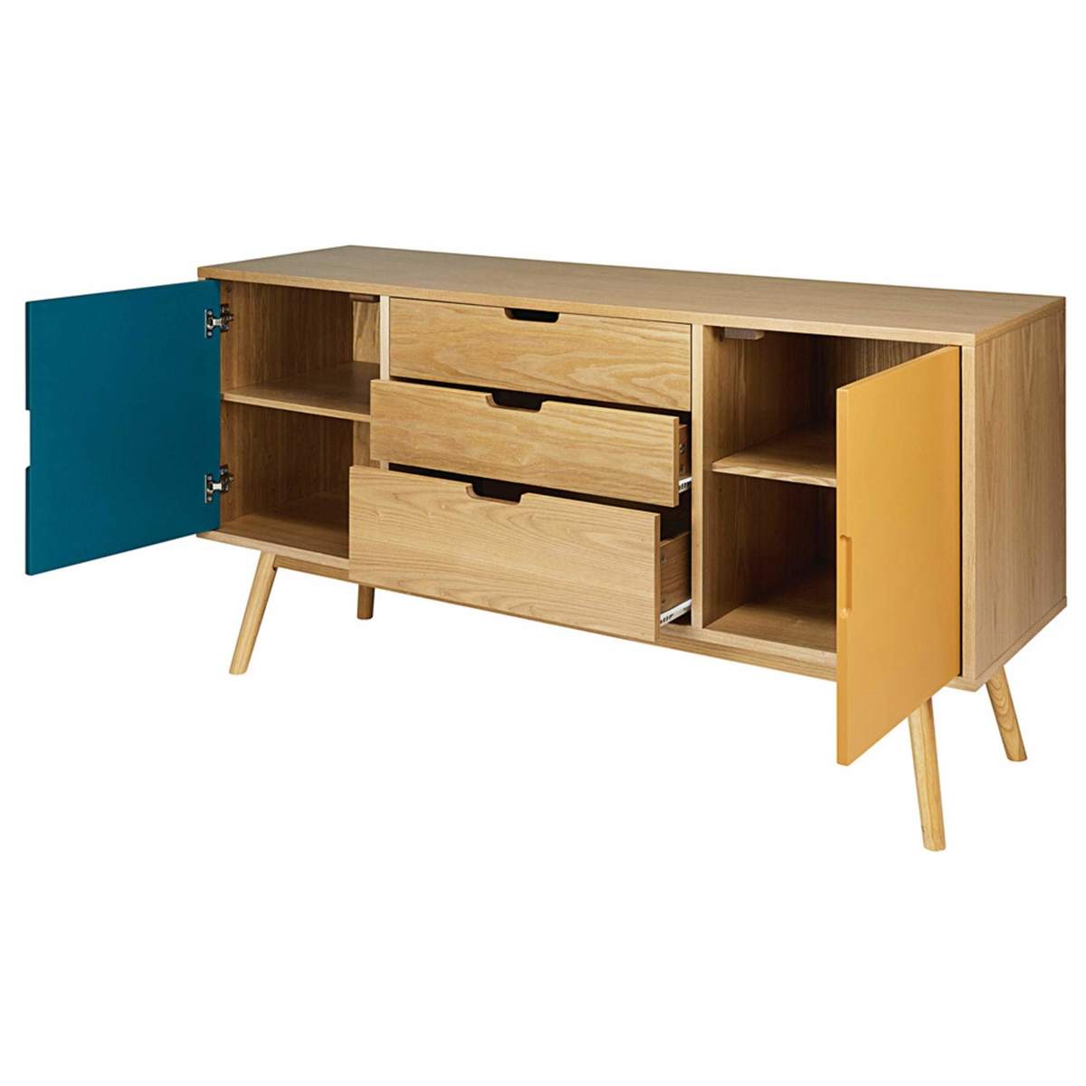 FJORD - Vintage Tricoloured 2-Door 3-Drawer Sideboard – image 3