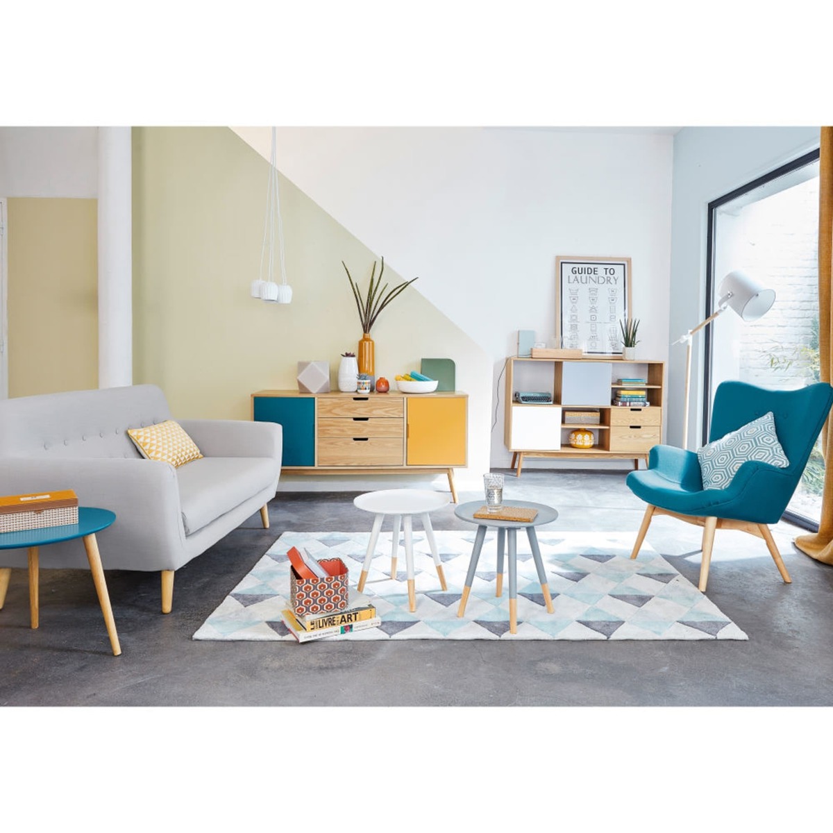 FJORD - Vintage Tricoloured 2-Door 3-Drawer Sideboard – image 6