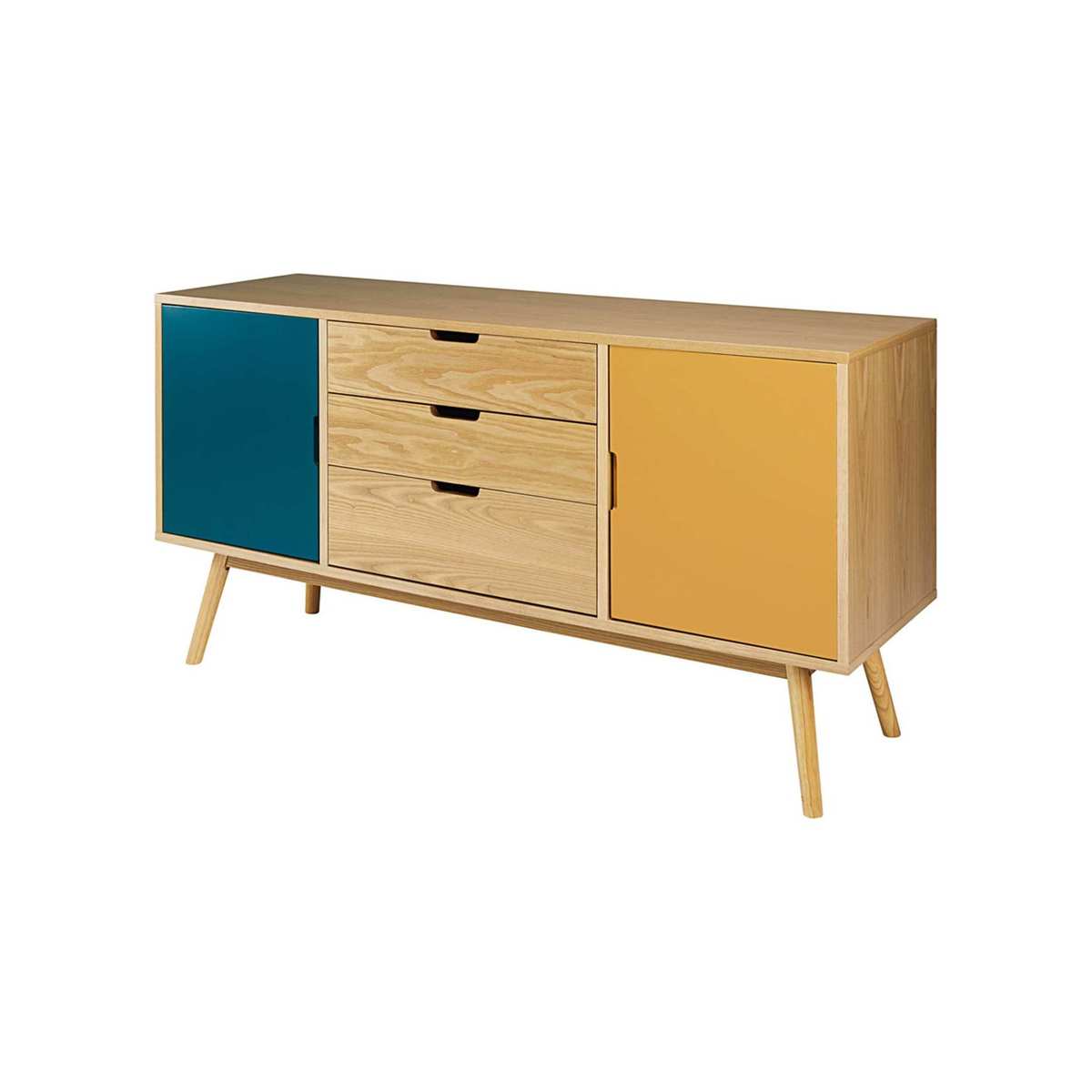 FJORD - Vintage Tricoloured 2-Door 3-Drawer Sideboard – image 2