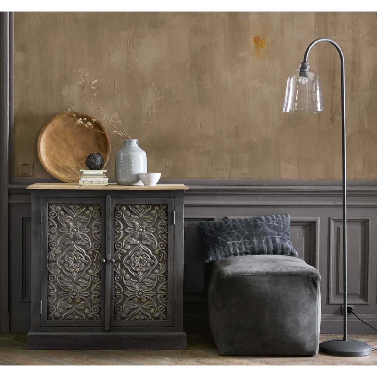 Solid Mango Wood and Dark Grey Acacia 2-Door Sideboard Wabi – image 7