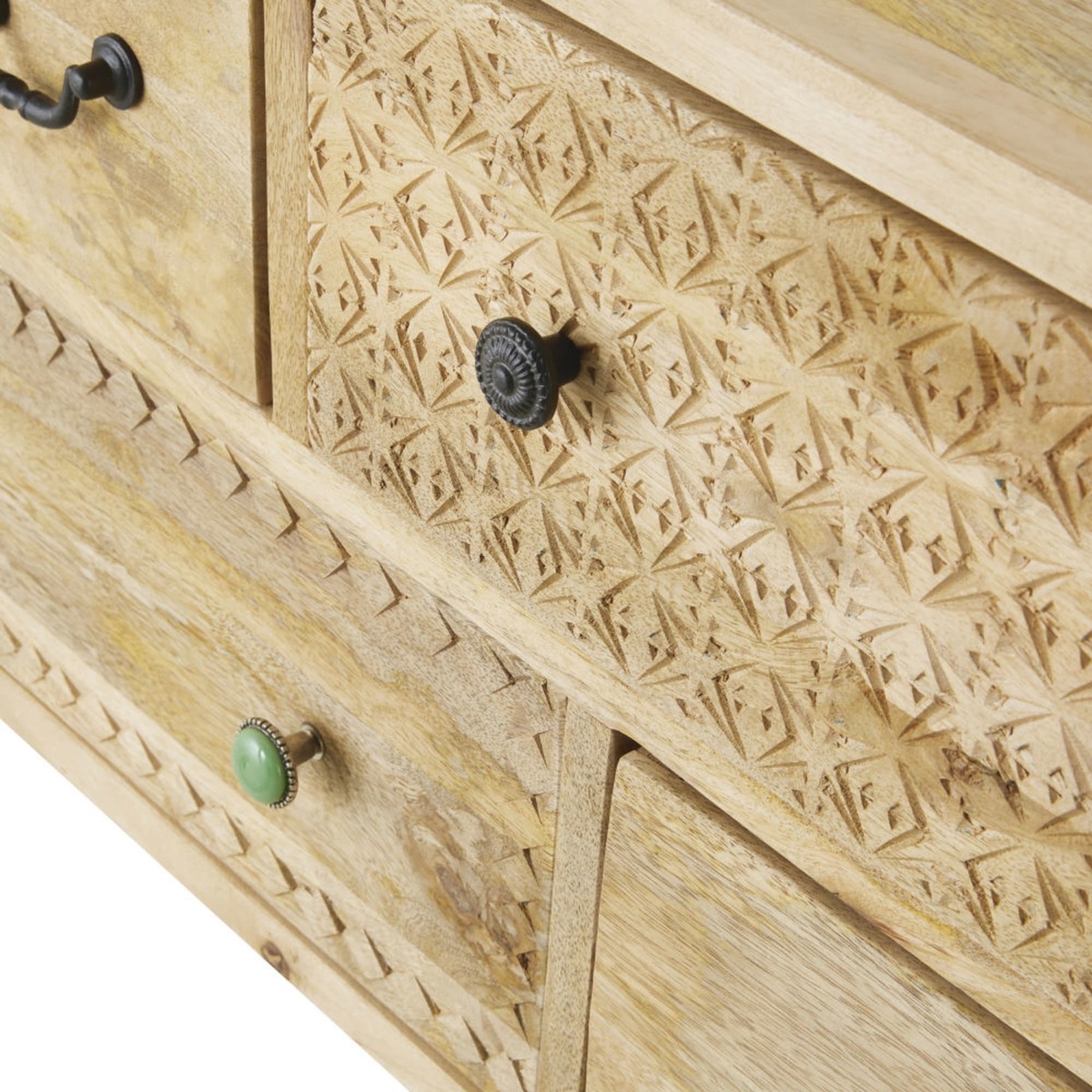 IROQUOIS - Solid Mango Wood and Anthracite Grey Metal 8-Drawer Sideboard – image 4