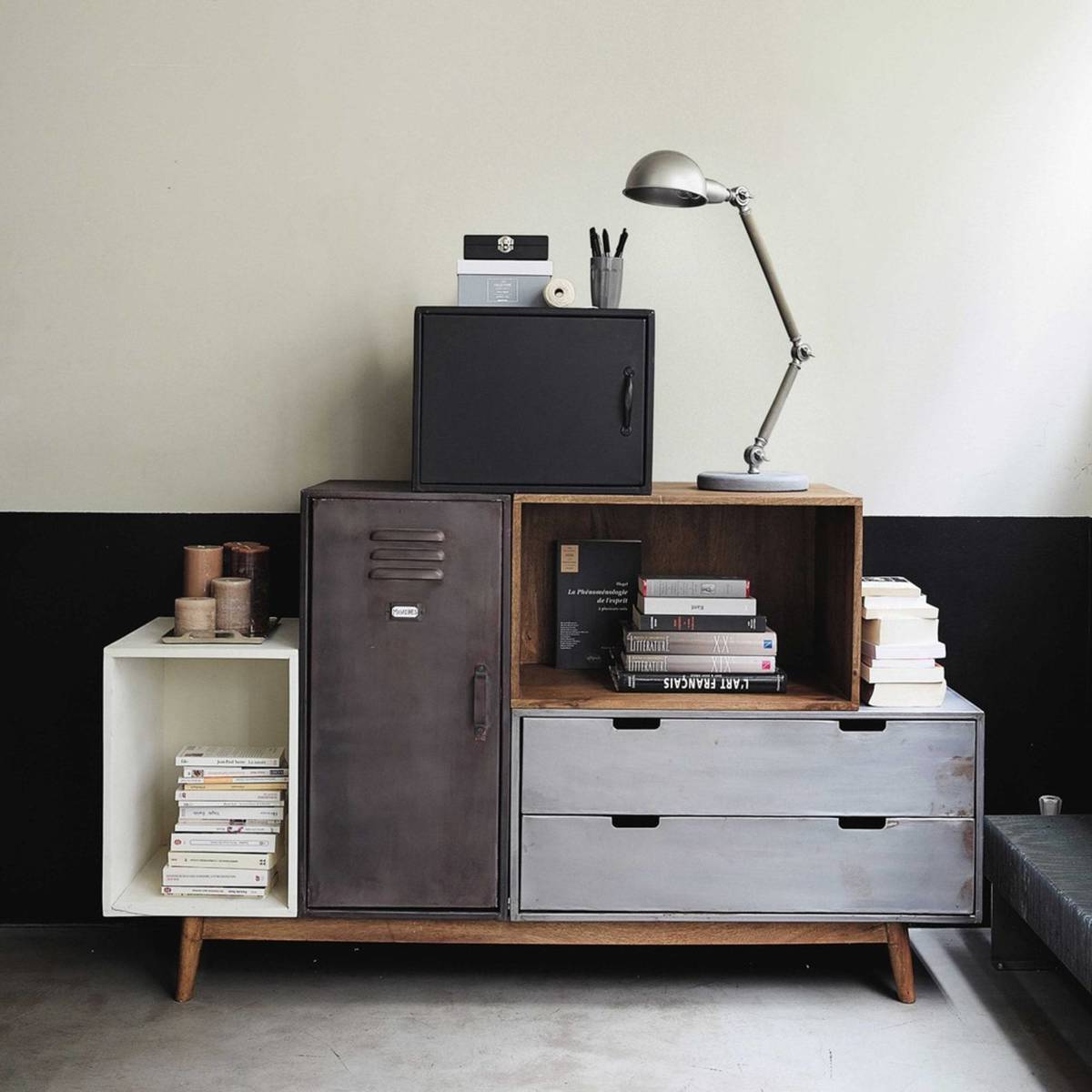 Solid mango wood reconstructed sideboard Lenox – image 3