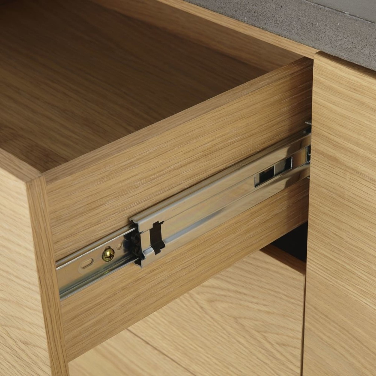 GREY - Solid Oak and Concrete 2-Door 3-drawer Sideboard – image 4