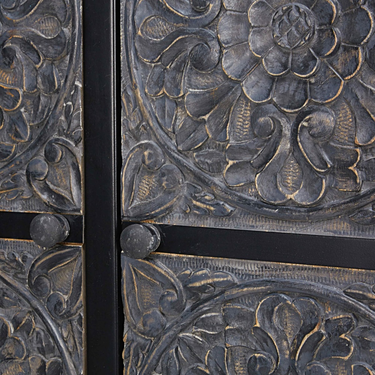Sculpted mango wood and metal cabinet Topaze – image 5
