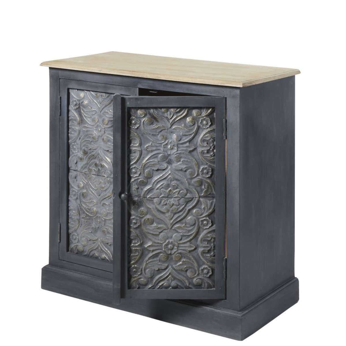 WABI - Solid Mango Wood and Dark Grey Acacia 2-Door Sideboard – image 3