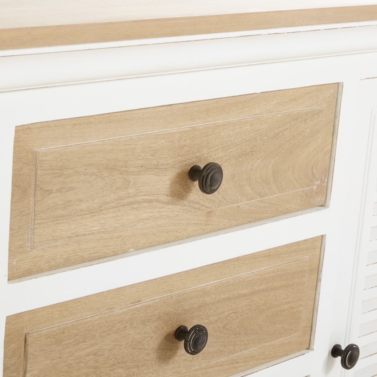 CEZEMBRE - White Solid Mango Wood 2-Door 4-Drawer Sideboard – image 4