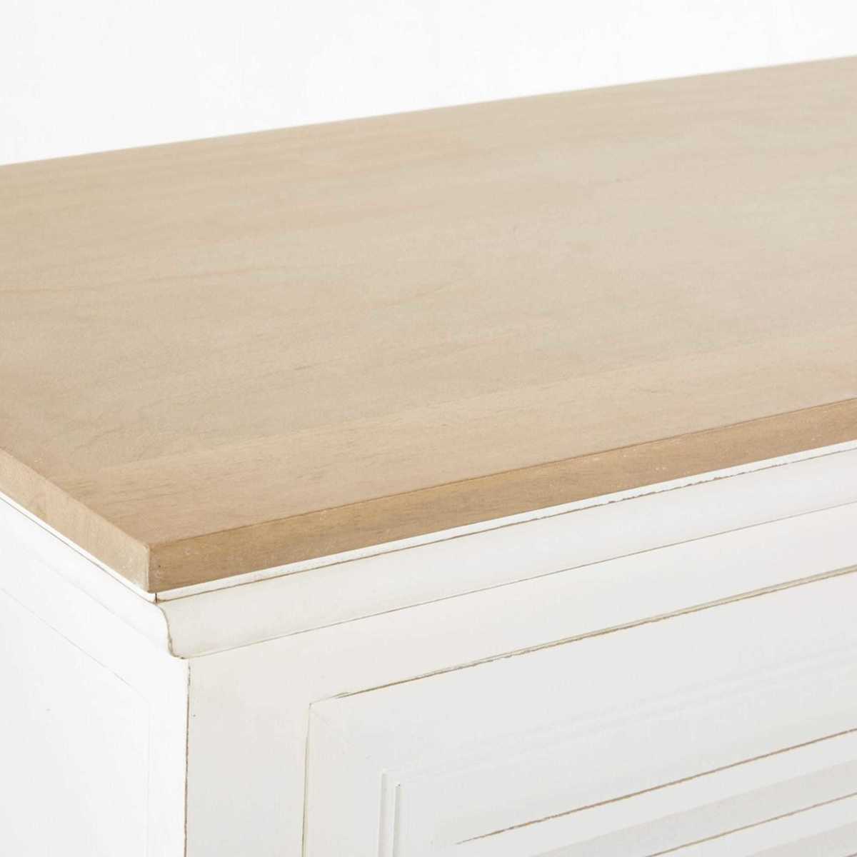 CEZEMBRE - White Solid Mango Wood 2-Door 4-Drawer Sideboard – image 5
