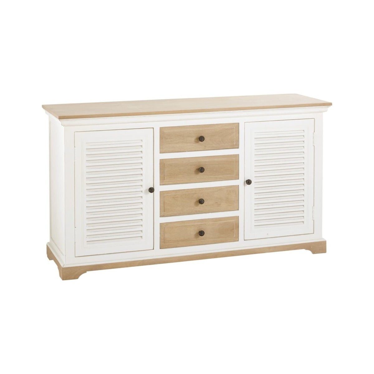 CEZEMBRE - White Solid Mango Wood 2-Door 4-Drawer Sideboard – image 2