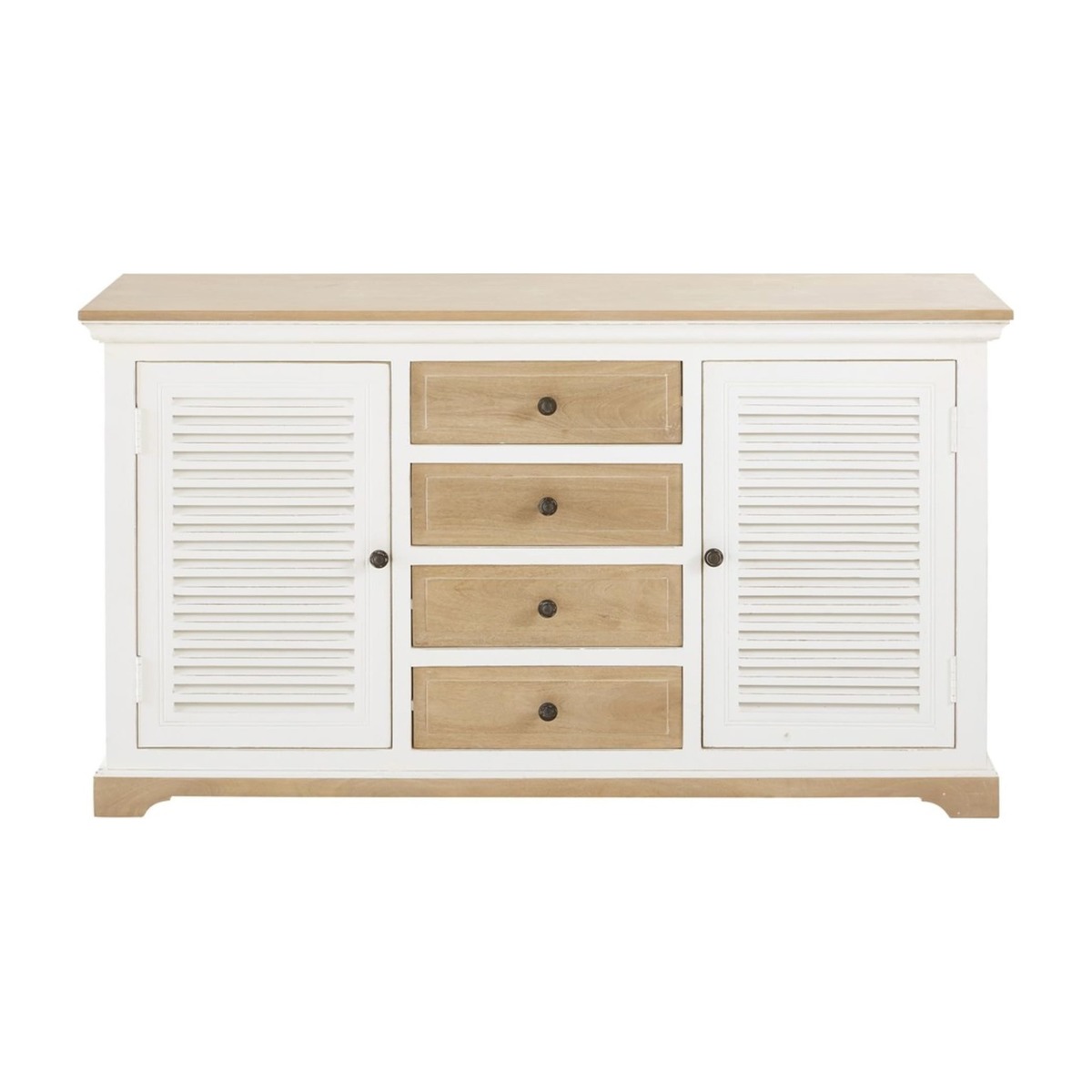 CEZEMBRE - White Solid Mango Wood 2-Door 4-Drawer Sideboard – image 1