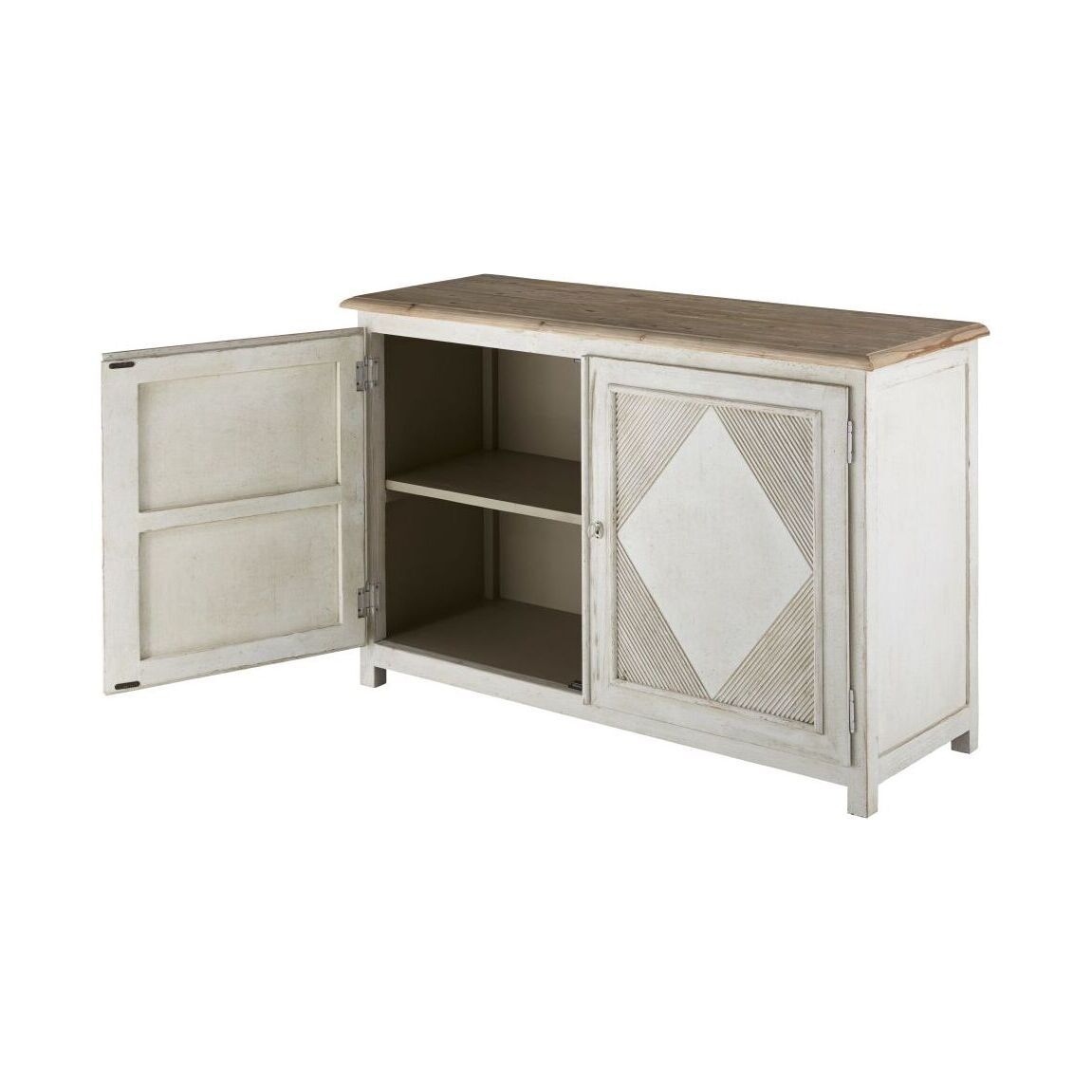Light grey and white sideboard with 2 doors – image 2