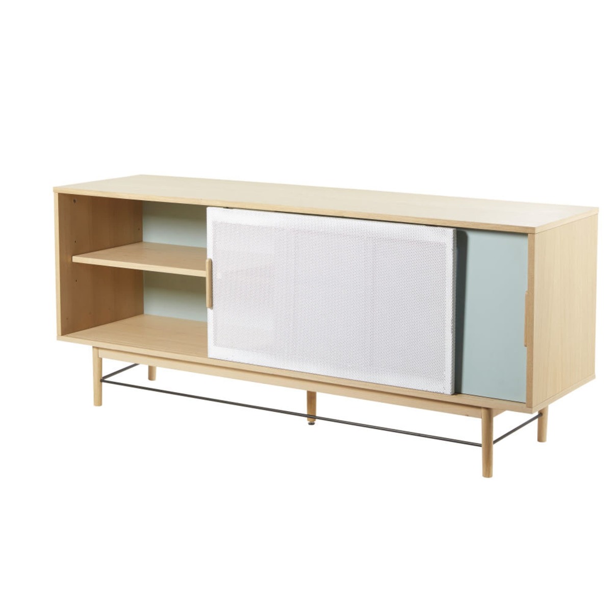 WORKSHOP - White and Grey-Green 2-Door Sideboard – image 3