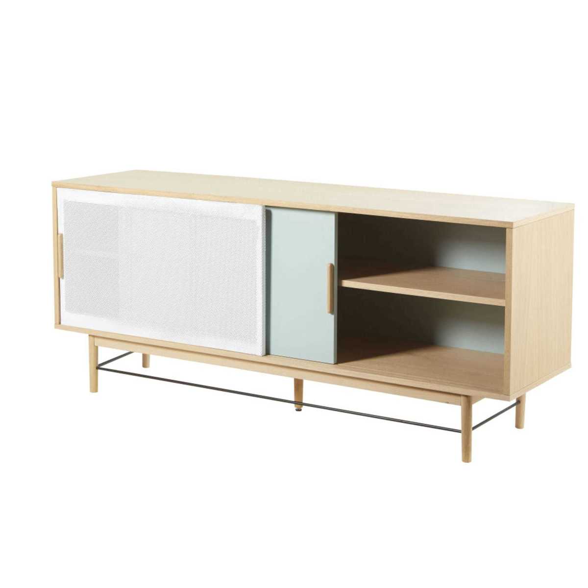 WORKSHOP - White and Grey-Green 2-Door Sideboard – image 4