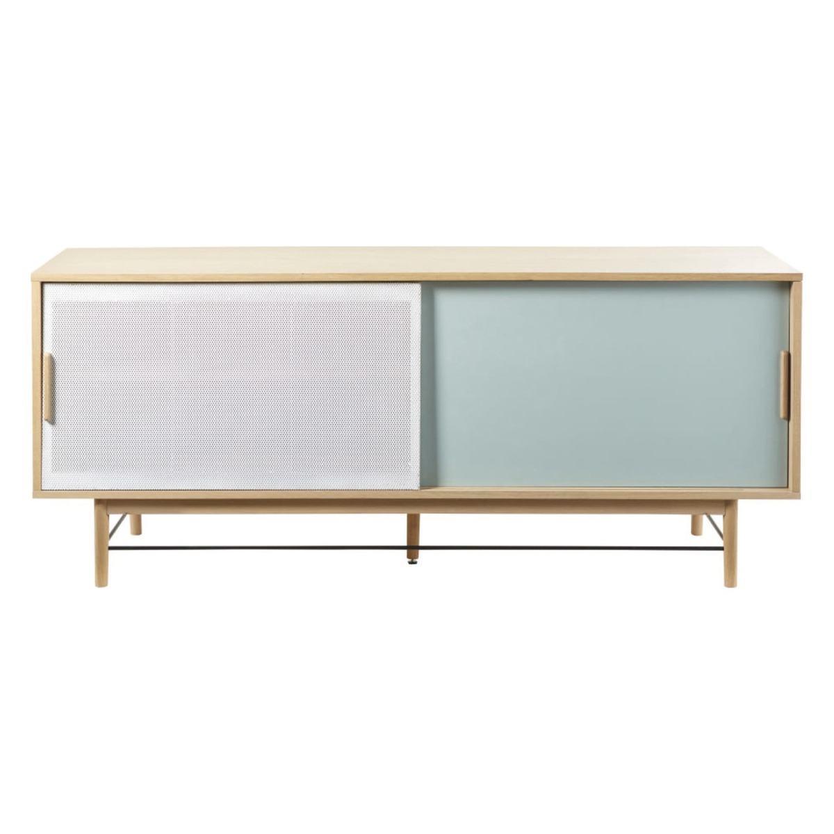 WORKSHOP - White and Grey-Green 2-Door Sideboard – image 1