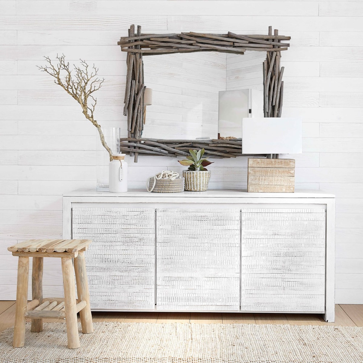 JAVA - Bleached solid mango wood 3-door sideboard – image 6