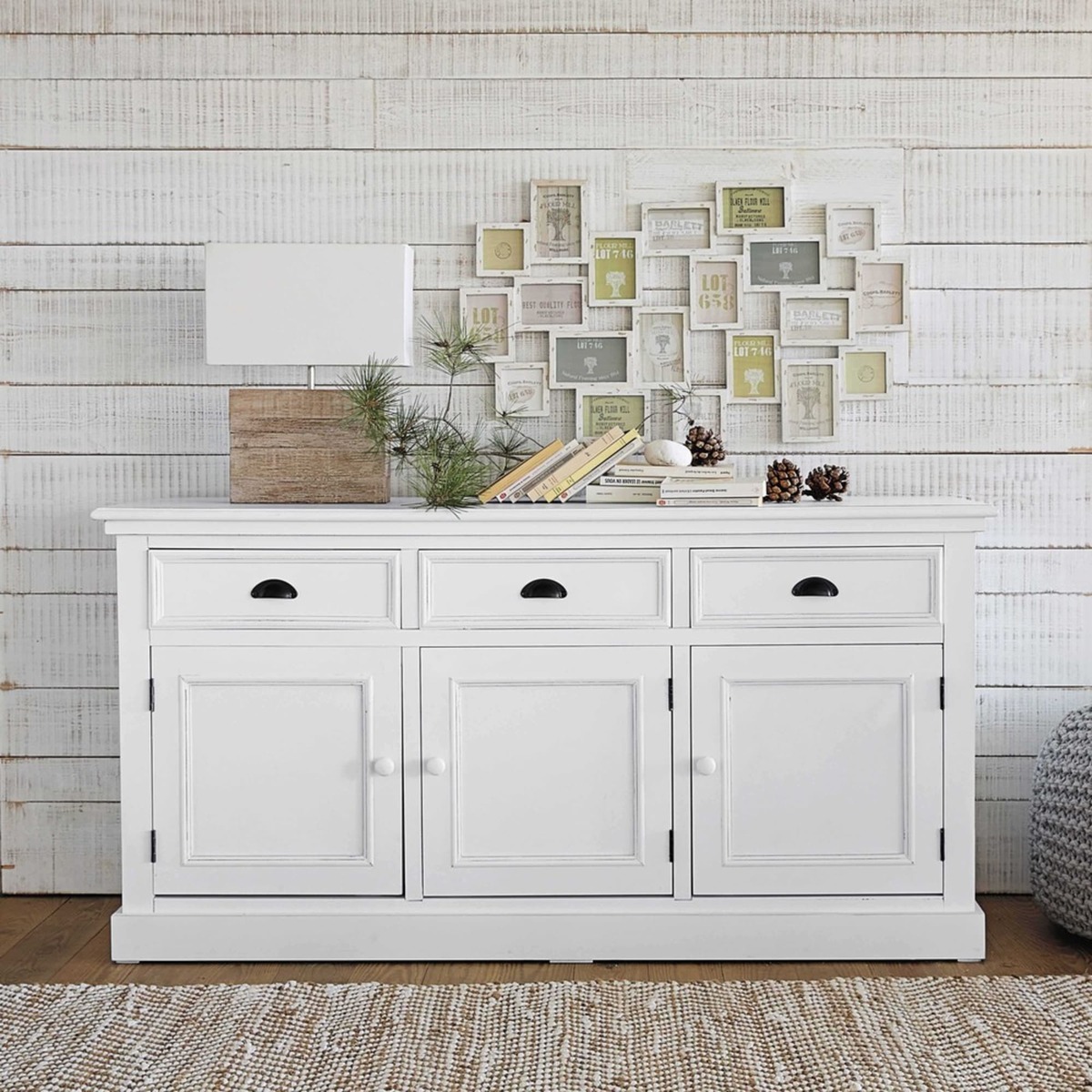 NEWPORT - White Wood 3-Door 3-Drawer Sideboard – image 3