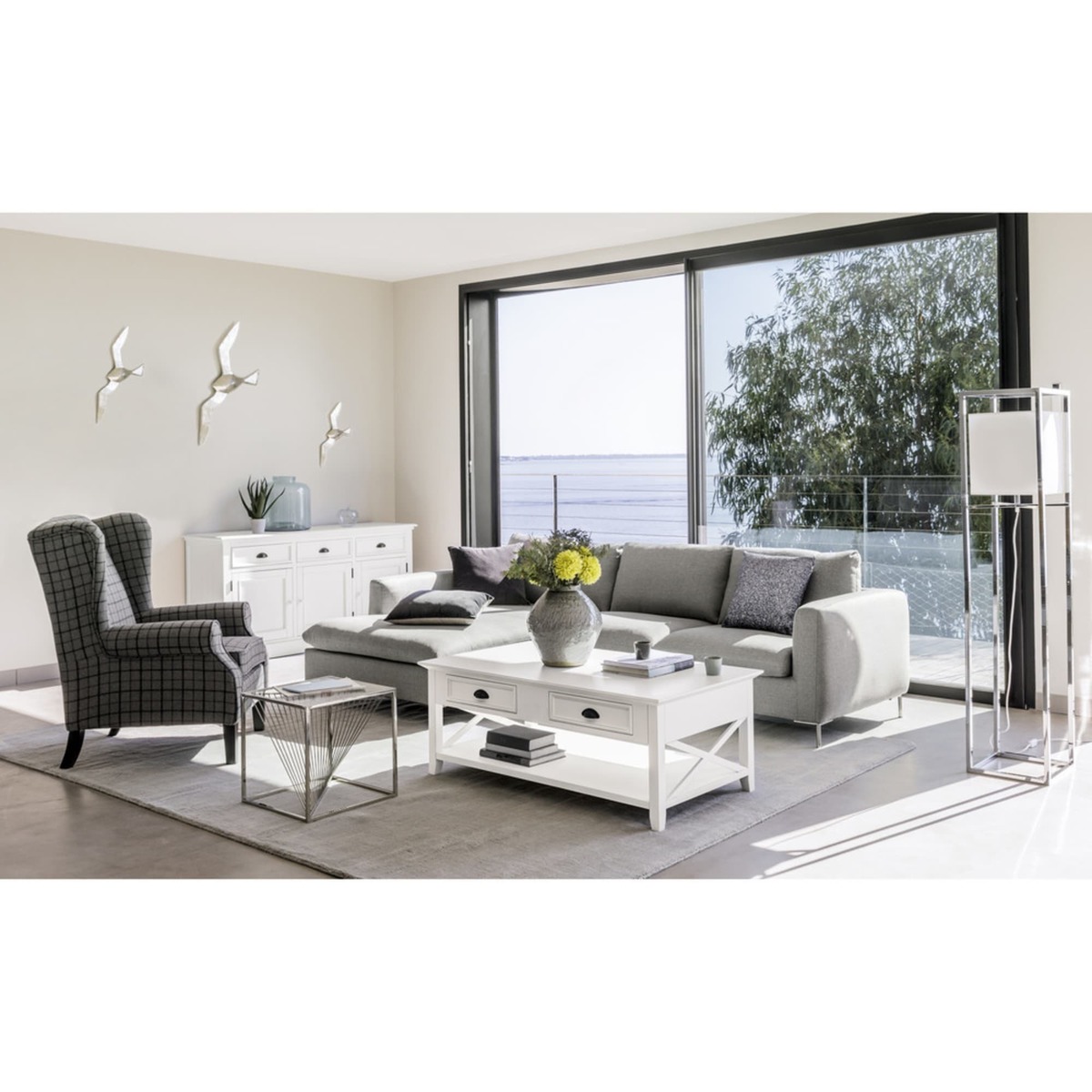 NEWPORT - White Wood 3-Door 3-Drawer Sideboard – image 4