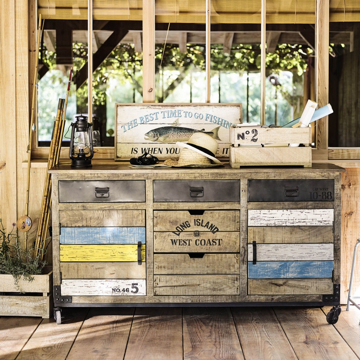SAILOR - Mango wood sideboard on castors W 170cm – image 3
