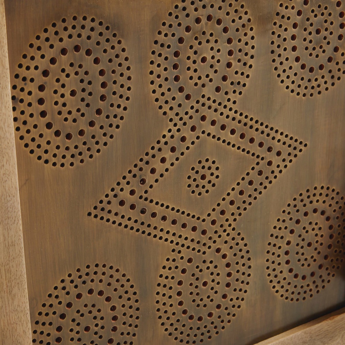 Patterned Solid Mango Wood 2-Door Cabinet Tunga – image 6