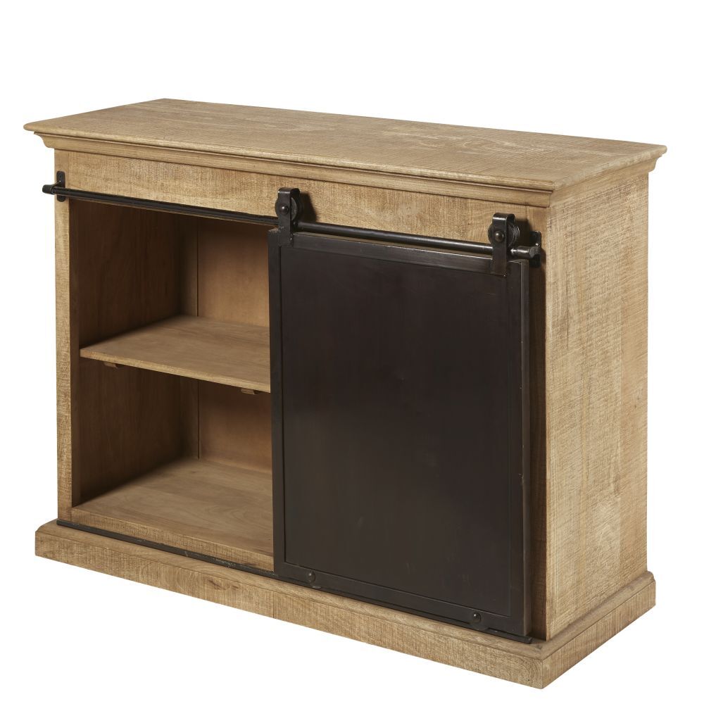 Solid Mango Wood 1-Door 3-Drawer Sideboard – image 5