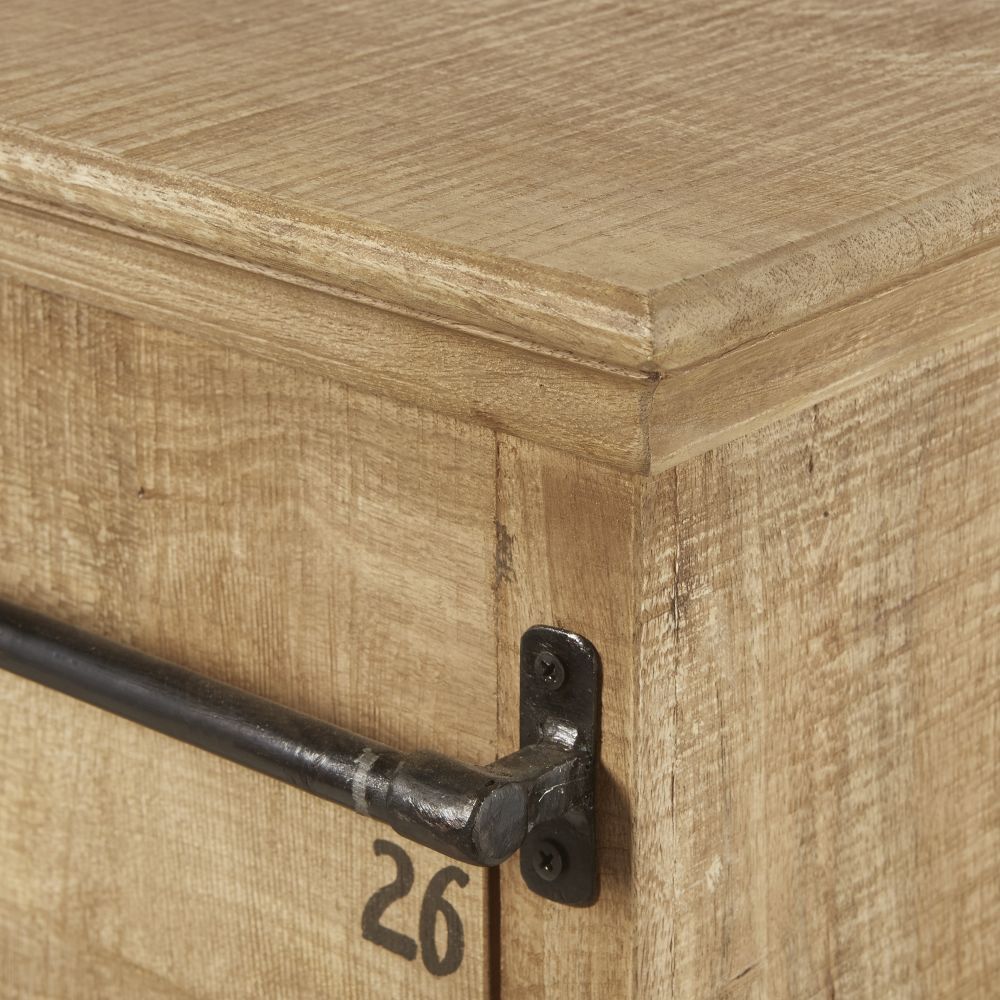 Solid Mango Wood 1-Door 3-Drawer Sideboard – image 7