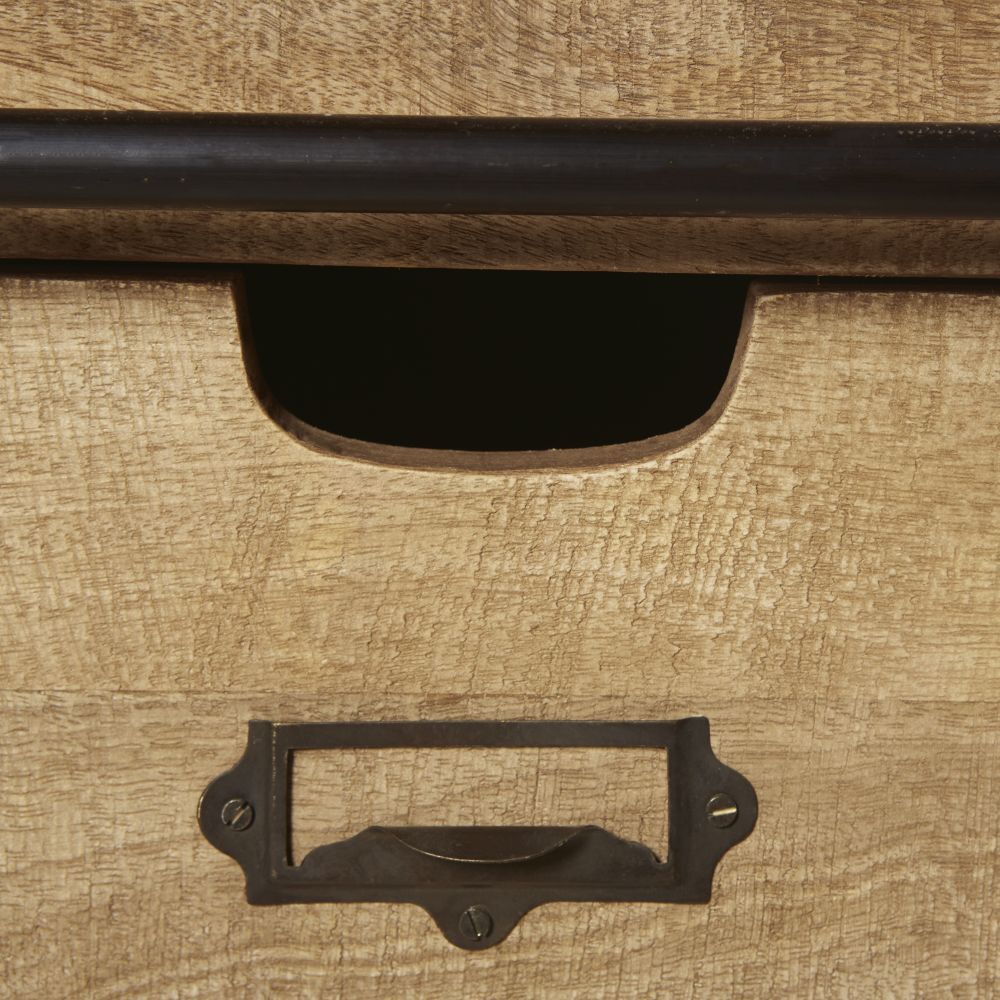 Solid Mango Wood 1-Door 3-Drawer Sideboard – image 9