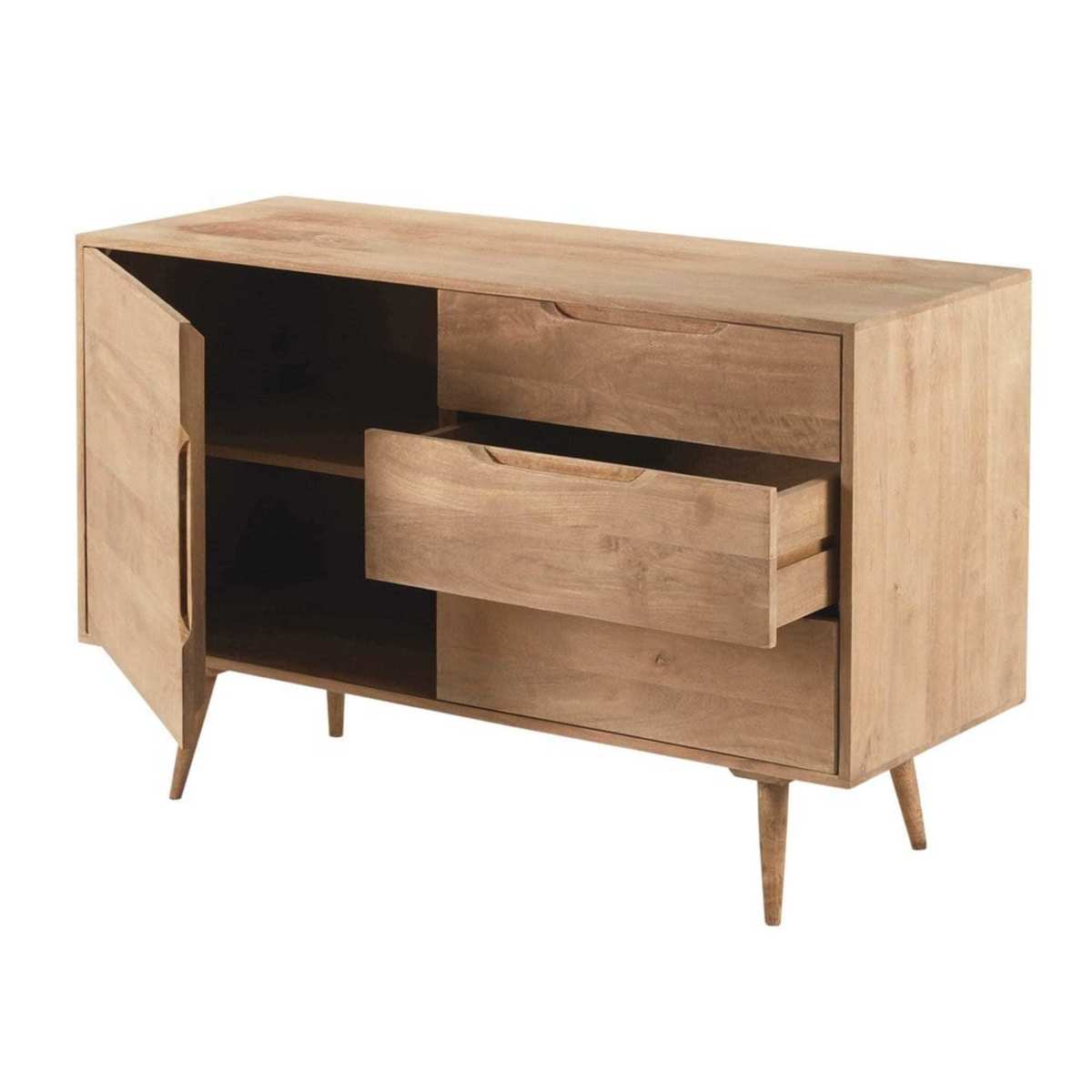TROCADERO - Solid mango wood 1-door 3-drawer sideboard – image 3