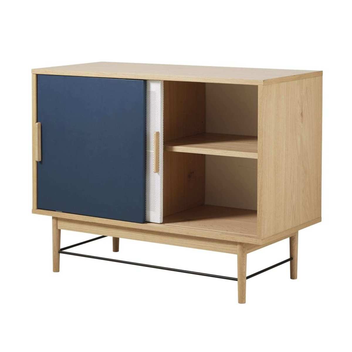 WORKSHOP - Dark Blue and White Perforated Metal 2-Door Sideboard – image 3