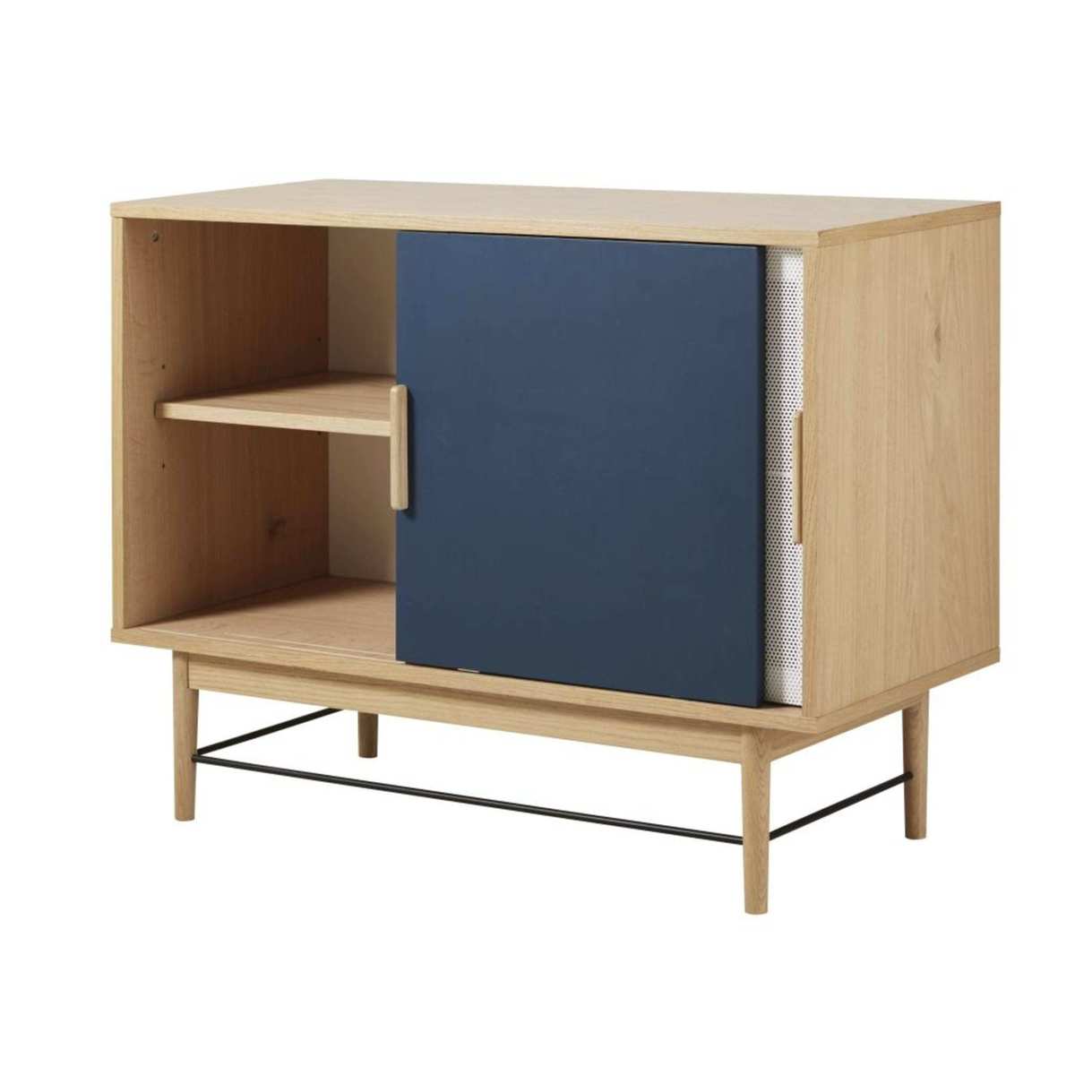 WORKSHOP - Dark Blue and White Perforated Metal 2-Door Sideboard – image 4