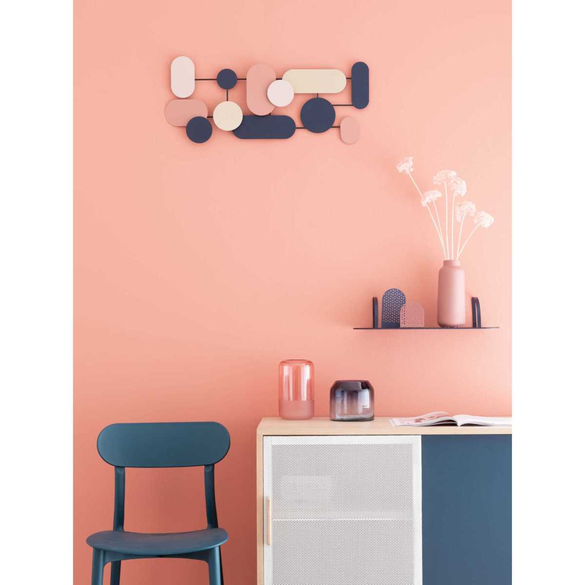 WORKSHOP - Dark Blue and White Perforated Metal 2-Door Sideboard – image 9