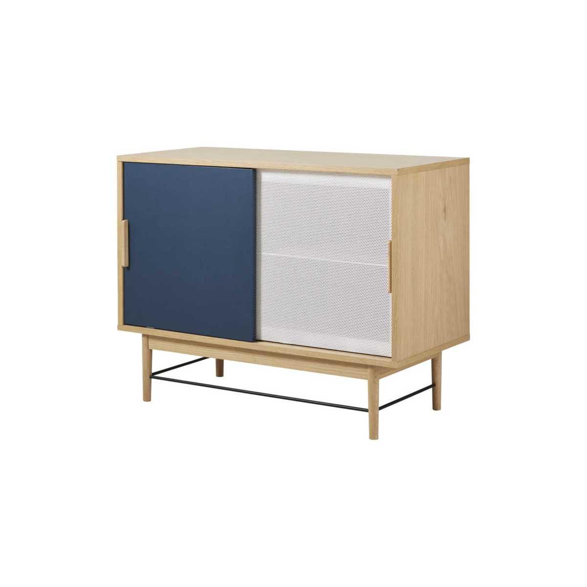 WORKSHOP - Dark Blue and White Perforated Metal 2-Door Sideboard – image 2