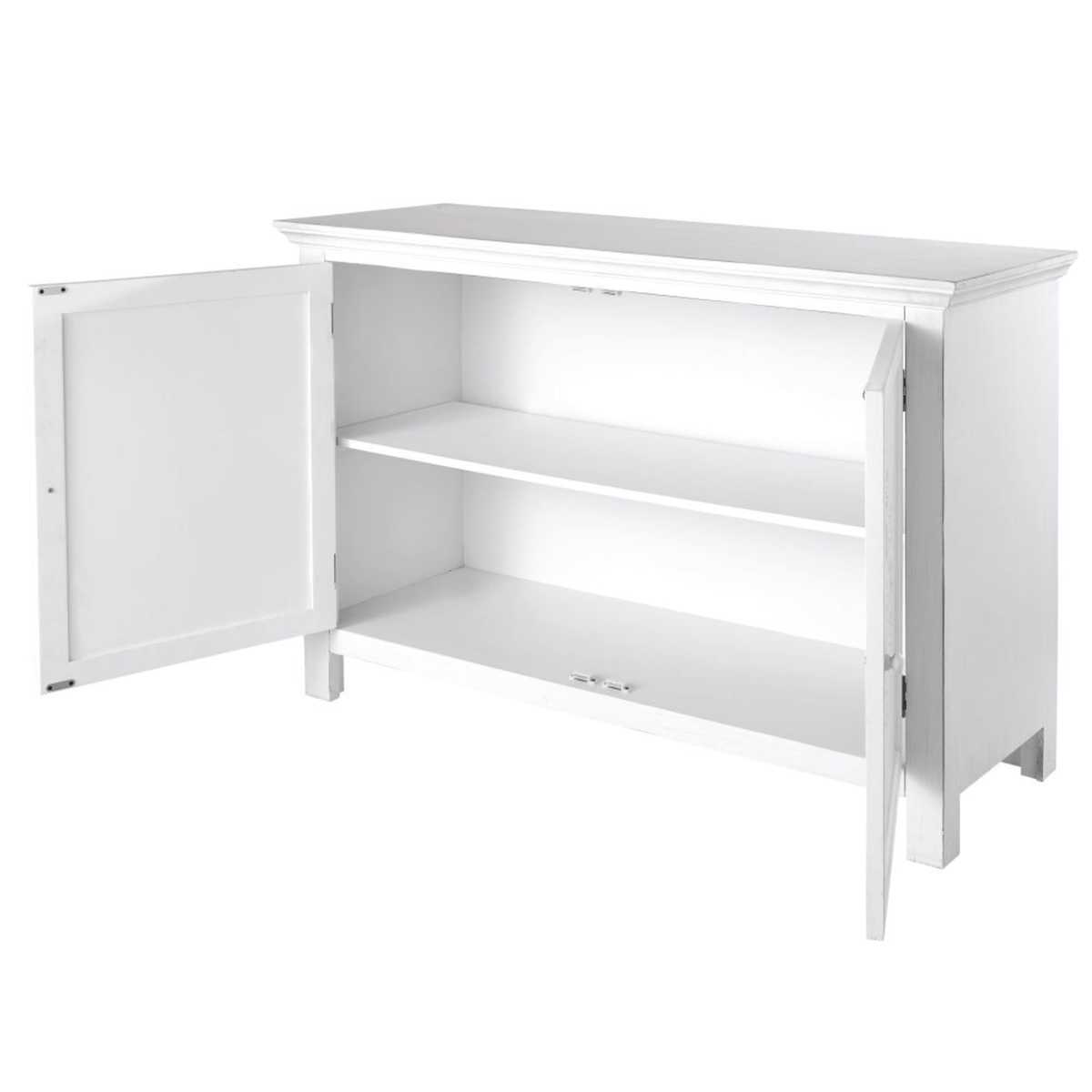 White Textured Decoration 2-Door Pine Sideboard Bianca – image 2