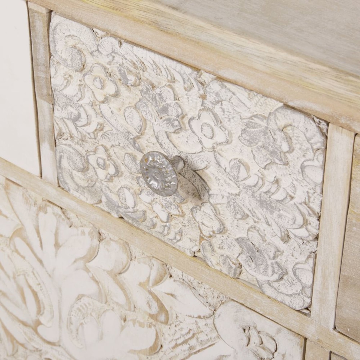 NAMASTE - Carved Solid Mango Wood 3-Door Sideboard – image 6
